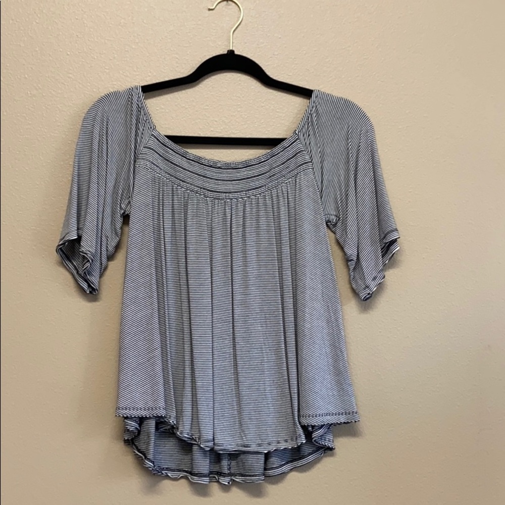 Striped off the shoulder top